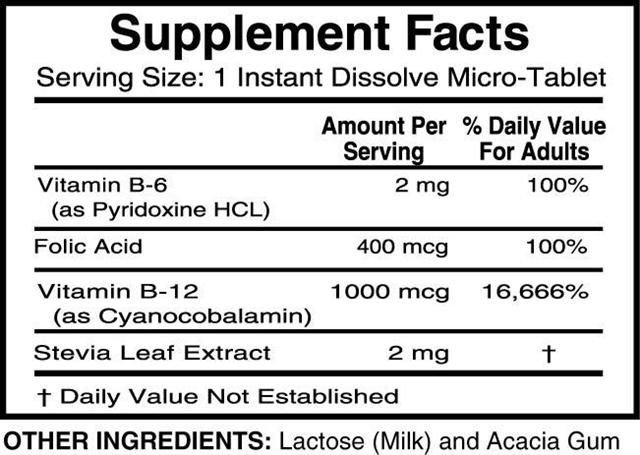 Folic Acid Label