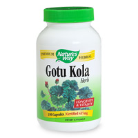 Gotu Kola has been traditionally used in India to promote longevity and enhance vitality. Gotu Kola is thought to boost intelligence and memory. This versatile herb is found growing naturally in the tropical boggy areas of India, and has many uses. Naturally caffeine free..