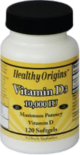 Health OriginsÂ® Vitamin D3 10,000 is key nutrient manufactured in a highly absorbable liquid softgel form..