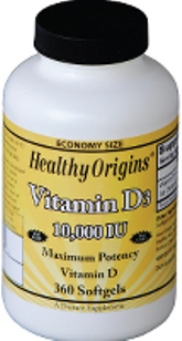 Health Origins Vitamin D3 10,000 is key nutrient manufactured in a highly absorbable liquid softgel form..