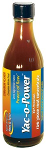 Yacon root concentrate from 100% Peruvian yacon; very low glycemic index with added cinnamon oil.