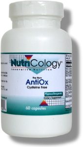 A superior antioxidant formulation, a culmination of NutriCology's understanding from current antioxidant research, formulated without L-cysteine. Developed by Stephen A. Levine, Ph.D. and Parris Kidd, Ph.D..