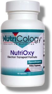 Components of NutriOxy are involved in mitochondrial electron transport function and oxygen utilization for the generation of energy. NutriOxy also enhances oxygen release from the blood, which may increase cellular efficiency..