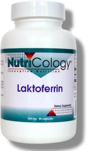 A specific peptide extracted from bovine colostrum (ÂmothersÂ first milkÂ) and possessing iron-binding properties. Lactoferrin has been shown to be involved in iron metabolism and biochemical processes in lymphocytes, as well as greatly impacting bacterial growth by regulating iron availability in the gut.