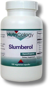 Slumberol includes 30:1 extracts of sensitive plant (Mimosa pudica), jujube (Ziziphus jujuba), sacred lotus (Nelumbo nucifera), and sickle-pod senna (Senna obtusifolia)..