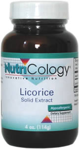 Contains solid extract of licorice (Glycyrrhiza glabra) in a base of vegetable glycerin. Licorice root is a sweet tonic that supports the adrenal glands, neutralizes toxins and supports healthy blood sugar levels..