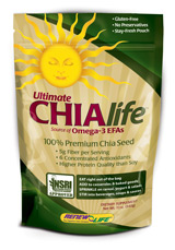 Ultimate CHIAlife 100% premium chia seeds provide a nourishing blend of dietary fiber..