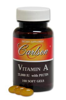Vitamin A performs several important functions in the body, including the maintenance of proper vision. If the body is deficient in Vitamin A, the eyes will gradually loose the ability to adapt to changes in light resulting in 'Night Blindness.' Another vital role of vitamin A concerns the formation, maintenance, and growth of skin, which forms the body's primary barrier to infection.
.