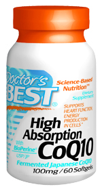 High Absorption CoQ10 contains pure, vegetarian source Coenzyme Q10 in a base of rice powder. In addition, High Absorption CoQ10 contains BioPerineÂ®, an herbal extract that enhances CoQ10 absorption..
