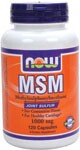 MSM (Methylsulphonylmethane) is a natural form of organic sulfur found in all living organisms.  This natural compound, researched since 1979, provides the chemical links needed to form and maintain numerous different types of tissues found in the human body, including connective tissue such as articular cartilage.  While MSM is a natural component of almost all fresh fruits, vegetables, seafood and meat, food -processing methods reduce sulfur levels, making supplementation more important than ever.  NOW.