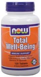 Now Foods has formulated Total Well Being tablets to harness the power of Vitamin C, Zinc, Echinacea, Olive Leaf, American Ginseng and more in the fight against damaging free radicals, while enhancing our response to stress..
