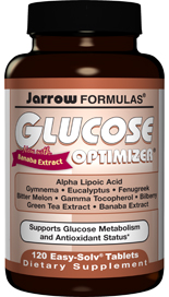 Glucose Optimizer is a comprehensive combination of nutrients that improve glucose metabolism and antioxidant protection. Banaba, Gymnema, Bitter Melon, Fenugreek and Eucalyptus are herbal extracts that have glucose regulating properties. Plus Bilberry, Green Tea Extract and Magnesium..