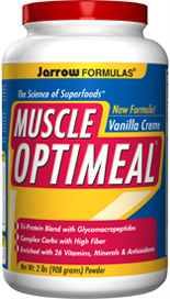 Each serving of Muscle OptimealÂ® contains 22 grams of high biological value protein from whey, milk and rice, providing about 5 grams of Branched Chain Amino Acids (Leucine, Isoleucine and Valine)..