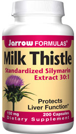 Jarrow Formulas Milk Thistle supports liver function by raising protective glutathione levels..