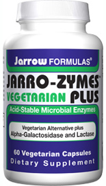 Special formulation of acid-stable microbial and fungal enzymes with activities similar to pancreatin, Jarro-Zymes Plus is 100% vegetarian formula..