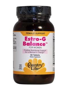 Country Life now offers Estro-G Balance for support during this challenging transition. Estro-G Balance is a combination of botanicals, in a proprietary blend, that offers assistance during this transitional time in a woman's life. The botanicals used are shanziside, wilfoside and angelica. When combined, these botanicals act similarly to selective estrogen receptor modulators (SERMs), which are a classification of common HRT (Hormone Replacement Therapy) drugs..