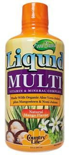 Food Based Liquid Multi is a unique combination of vitamins and minerals plus Organic Aloe Vera Juice, Mangosteen and Noni juices..