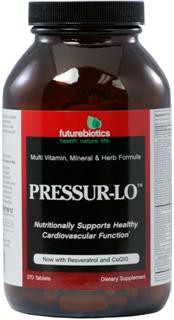 Pressur-LoÂ is a broad-spectrum formula packed with an array of nutrients, botanicals and other key factors to nutritionally support cardiovascular function, with a particular emphasis on nutritionally supporting healthy blood pressure levels within the normal range..