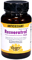 Resveratrol Plus from Country Life helps maintain structural strength of connective tissues and capillaries..