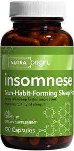 Insomnese Non-Habit-Forming Sleep Supplement advanced  formula relieves occassional sleeplessness and improves quality of sleep..