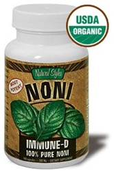 Immune D Capsules - USDA Certified Organic, 100% Pure Noni Leaf.
The most potent Noni available, made from the leaves of the Noni plant. No added binders or flowing agents. 100% Pure!.