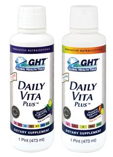 Power-packed liquid vitamin supplement, Daily Vita Plus. Because our products are in liquid form, the body is able to digest each ingredient at a much higher level..