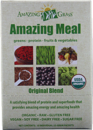 Amazing Meal Original Blend delivers a rich and satisfying blend of Green SuperFoods, plant based protein, phytonutrient rich fruits & vegetables, digestive enzymes and probiotics..
