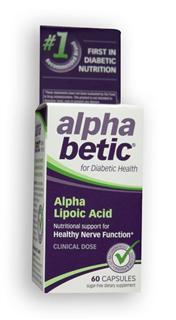 alpha betic Alpha Lipoic Acid 600mg is specially formulated diabetic nutritional support for healthy nerve function.
.