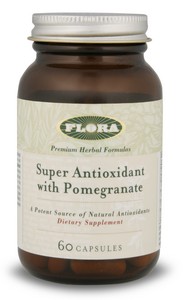 Standardized extracts of green tea leaf, grape seed and bilberry fruit are added to Flora's Super Antioxidant with Pomegranate to provide additional sources of bioflavonoids..