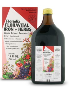 Floravital has all the same benefits as the classic iron tonic Floradix, but it's free of the brewer's yeast, gluten and honey..