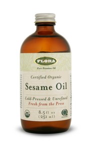 Flora's Sesame Oil is pressed from certified organic sesame seeds (third party certification). .