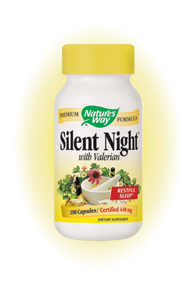 Nature's Way Silent Night contains Valerian, Hops and Scullcap which work together to promote restfulness and decrease anxiety and stress..