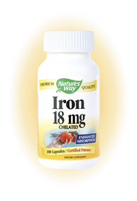 Nature's Way Iron Chelated could be your key to healthy blood. Iron is a vital component of hemoglobin, which carrys oxygen in the blood..