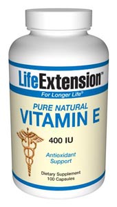 Pure Natural Vitamin E 400 IU- This member of the vitamin E family may: Maintain cell membrane integrity and reduce cellular aging. Act as a free radical scavenger. Maintain healthy platelet aggregation..