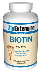 Biotin 600 mcg- Biotin is an unnumbered member of the B-complex family, normally only required in minute amounts. Biotin, a water-soluble vitamin, is used as co-factor of enzymes involved in fatty acid metabolism, gluco-neogenesis,.