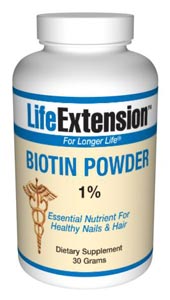 Biotin Powder 1%-  Biotin is an unnumbered member of the B-complex family, normally only required in minute amounts. Biotin, a water-soluble vitamin, is used as co-factor of enzymes involved in fatty acid metabolism, gluco-neogenesis, and.
