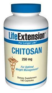 Chitosan is a soluble fiber composed of chitin, which is a component of the shell of shellfish. Fibers such as chitosan can absorb many times their weight of fat and cholesterol..