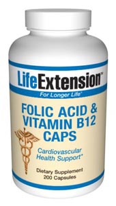 Folic Acid & Vitamin B12-  Folic acid (folate) is a member of the B-complex family. It is found in abundance in leafy green vegetables, but is often deficient in the standard American diet..