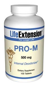 Pro-MÂ functions as 'a natural internal odor eater' by neutralizing the byproducts produced from food and exhaled as bad breath. Pro-M is safe and has been shown to help eliminate body odors of all kinds, including those induced by alcohol and tobacco..