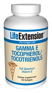 Gamma E Tocopherol/Tocotrienols- According to the Proceedings of the National Academy of Sciences, alpha tocopherol (regular vitamin E) displaces critically important gamma tocopherol in the cells. While alpha tocopherol inhibits free radical production..