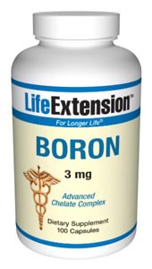 LifeExtension- Boron is an essential nutrient for optimal calcium metabolism and healthy bones and joints. Dietary boron intake may support a healthy prostate..