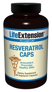 LifeExtension- Resveratrol Caps may be the most effective plant extract for maintaining optimal health and promoting longevity..