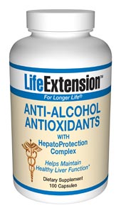 Anti-Alcohol Antioxidants with HepatoProtection Complex- Taking the proper supplements before and after drinking can substantially protect liver cells from the free-radical damaging effects of alcohol consumption..