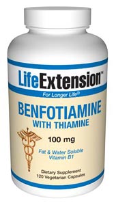 Benfotiamine, Thiamine, Vitamin B1, 100 mg, supports healthy blood sugar metabolism and helps protect the body tissues against advanced glycation and oxidative stress..