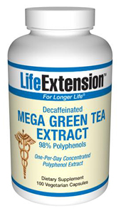 The active constituents in Mega Green Tea Extract are polyphenols, with an antioxidant called epigallocatechin-3-gallate (EGCG) being the most powerful. The antioxidant activity of EGCG is about 25ÃÂÃÂ100 times more potent than vitamins C and E..