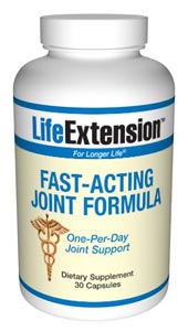 LifeExtension Fast-Acting Joint Formula - People who suffer from joint discomfort often take pain relief products. Regrettably, those can pose health risks and accelerate cartilage loss in the joints. May provide added benefit when taken with ArthroMax or other joint support formulas..