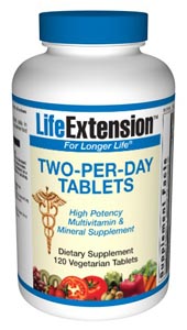 Two-Per-Day Tablets the most comprehensive nutrient formula in the world is Life Extension Mix. Some Foundation members, however, prefer to take their nutrients separately, and they need only a basic multi-nutrient supplement to fill their needs..