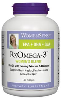 RxOmega-3 Women blend naturally promotes heart health, flexible joints and healthy glowing skin..