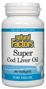 Natural Factors Super Cod Liver Oil contains 2,500 IU of Vitamin A and 200 IU of Vitamin D..