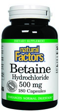 Betaine Hydrochloride creates a favorable digestive environment in the stomach by providing a supplemental source of hydrochloric acid. Fenugreek also aids digestion.*.